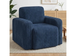Vidaxl Poltrona Azul Marinho Cordão