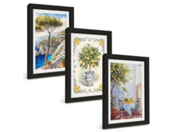 Composição De Quadros Limoeiro-do-mar Com Vista Espelharte (3 Peças 20x30 Cm)