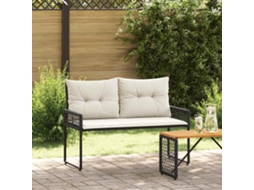 Vidaxl Banco De Exterior Preto E Branco Creme 118 X 55 X 82 Cm