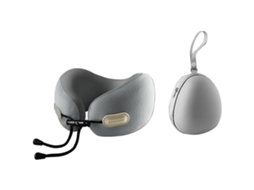 Travesseiro De Pescoço Em Espuma Viscoelástica Para Viagens, Travesseiro Ergonômico E Compacto Para Viagens De Avião, Carro E Longas Viagens, Cinza