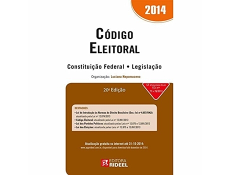Livro Codigo Eleitoral Constituicao Federal Legislacao De Luciana Nepomuceno (português Do Brasil)