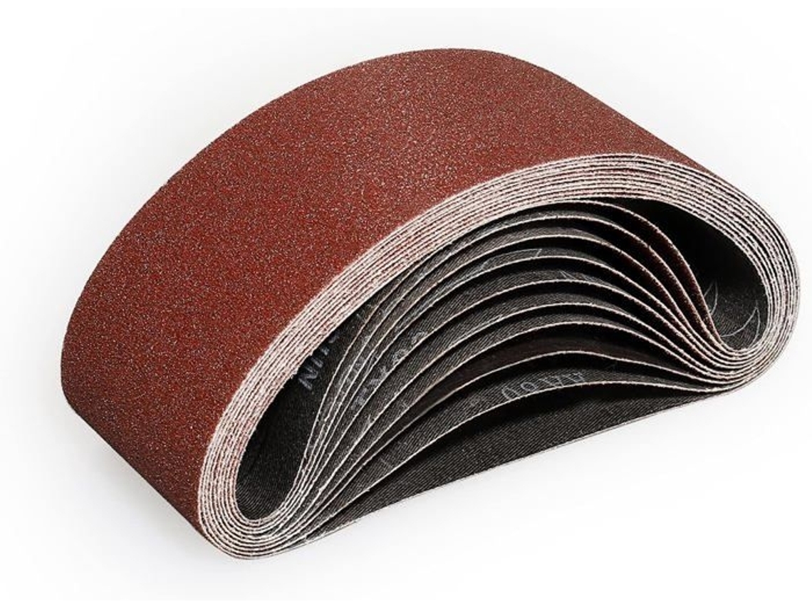 Lixa de Cinta 75x533 Mm, 10 Unidades, Grão 80, para Lixar e Polir com Lixadeira de Cinta BRILVIBERA