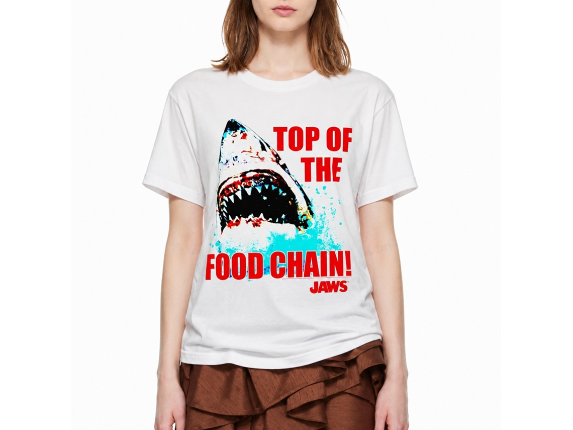 Rockinstone Jaws Movie Top Dawg White Adult T-shirt Size:l