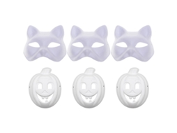 6 Peças de Máscara Pintada À Mão para Decorações de Halloween ALLINLESS