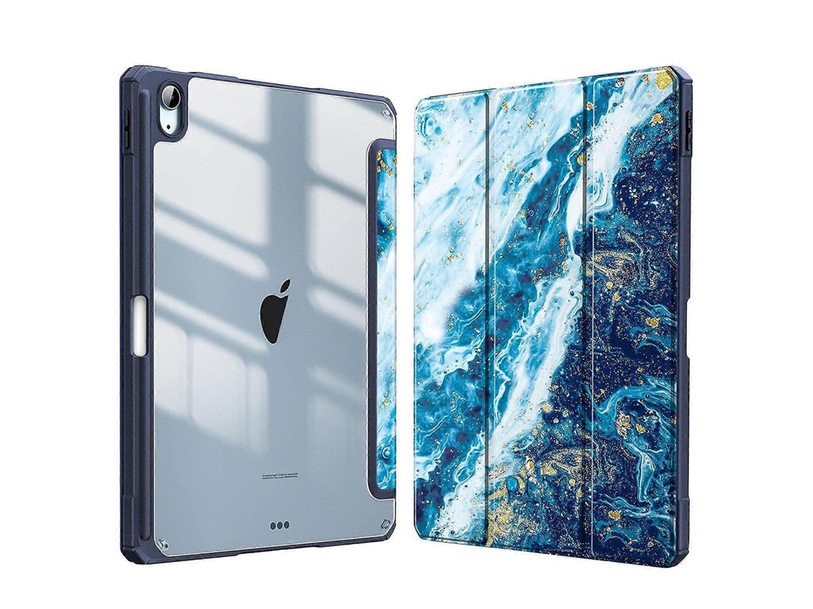 Capa de couro para tablet inteligente com padrão de mármore Webake e compartimento para caneta