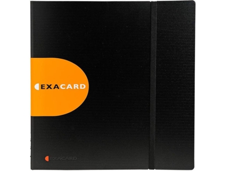 Porta cartões de visita Exacard Exactive® com índice para 320 cartões, 160 bolsos, 265 x 250 mm, polipropileno, preto