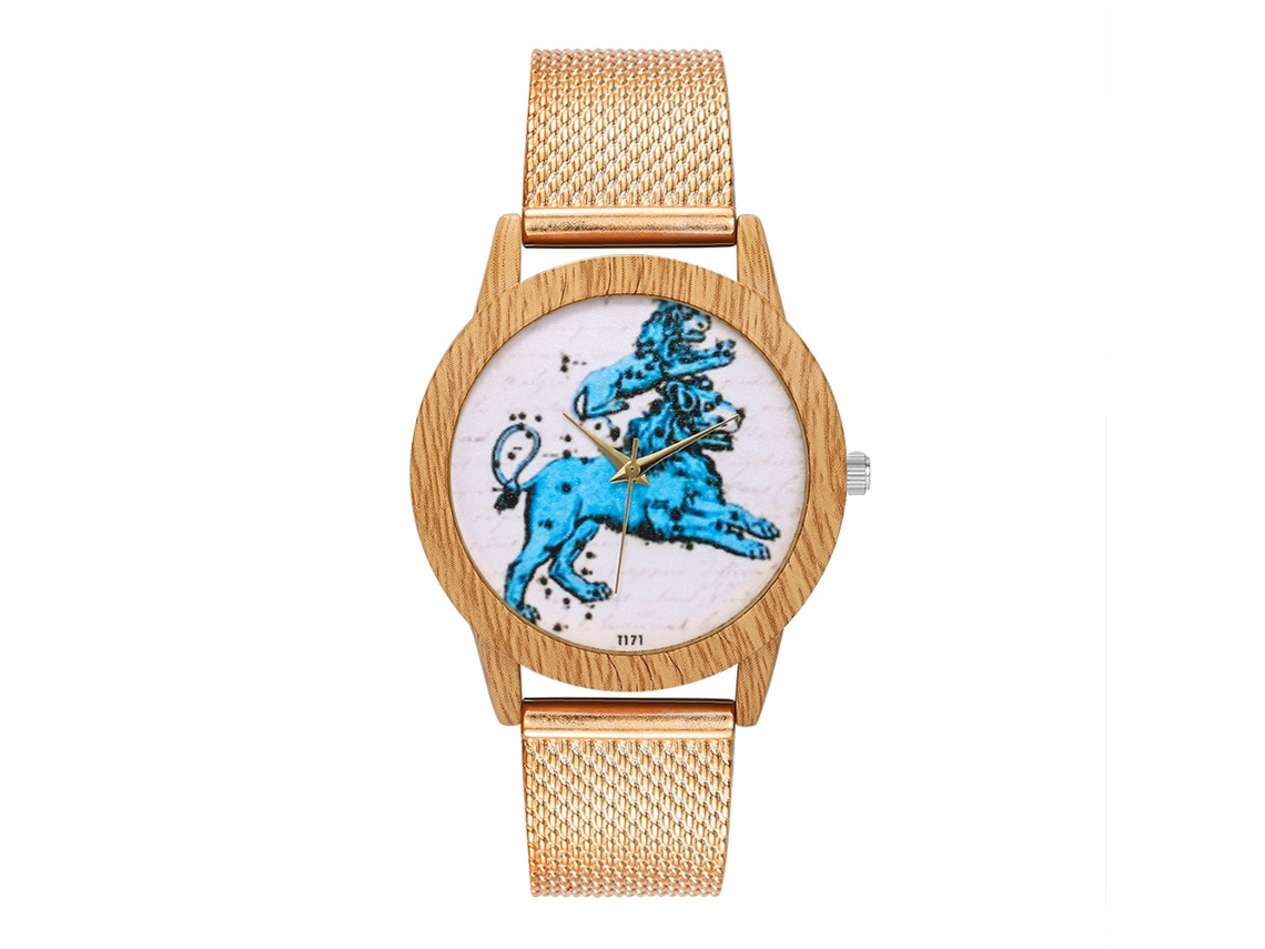 Reloj De Pulsera De Cuarzo Con Espejo Redondo Impermeable Para Mujer/hombre (oro Rosa)
