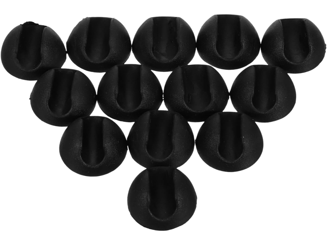 Conjunto De 12 Protetores Hemisféricos Para Pés Móveis Em Pvc Preto