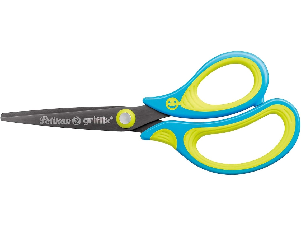 Tesoura Escolar Griffix Sc1brs, Azul, Para Destros, Pontiaguda Gokoco