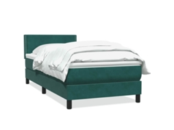 Cama com Molas/colchão Verde escuro 80x220 Cm Veludo MAISON EXCLUSIVE