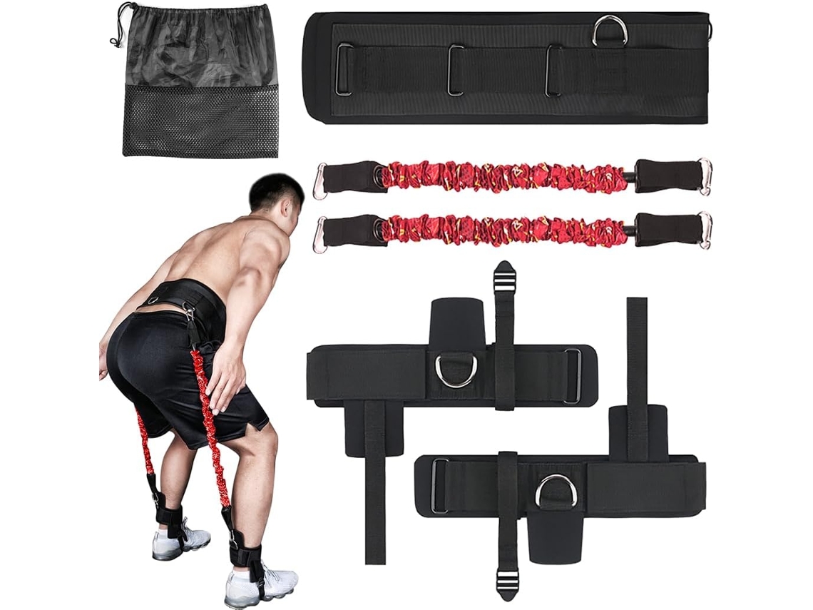 Conjunto de treino de salto vertical com faixas de resistência, cinto, tornozeleiras, S/MARCA