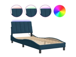 Bed Frame, Bed Frames Vidaxl Azul Veludo (90 X 190 Cm)