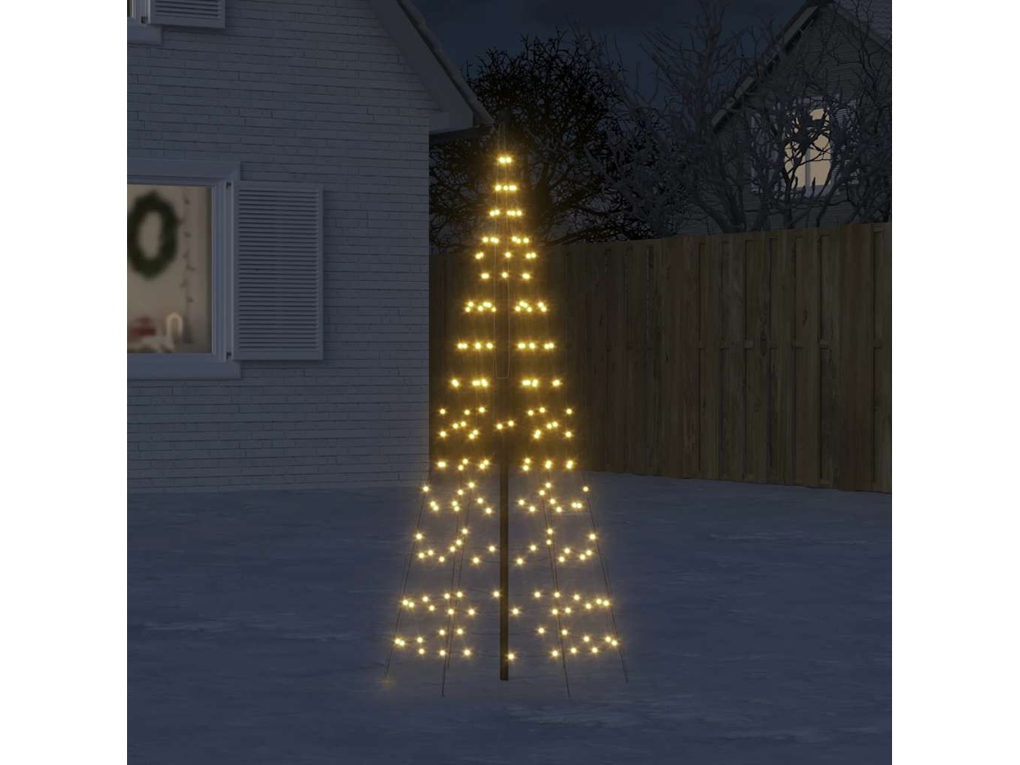Vidaxl Árvore De Natal Led 200 Leds Branco Quente 180 Cm