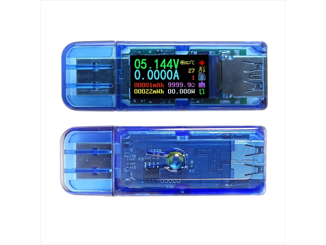 Voltímetro Usb 3.0 Com Display Lcd, 0 120 W, Azul Brilvibera