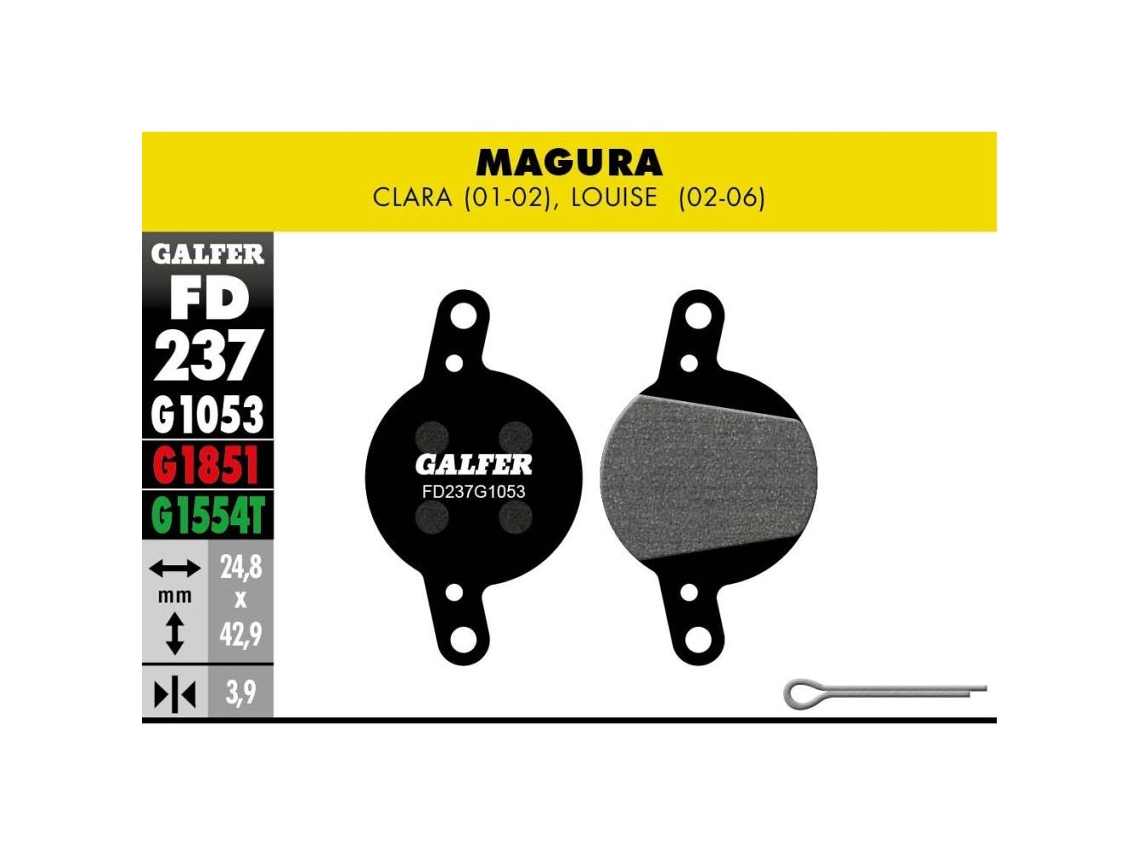 Pastilhas de travão GALFER Bike Magura Clara (01-02), Louise(02-06)