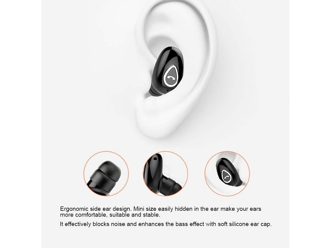 Fones de Ouvido Intra auriculares EOOCOO (mini Esportes com Uso Invisível)