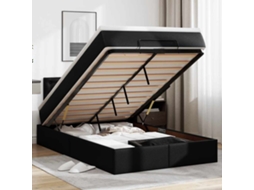 Vidaxl Estrutura De Cama Otomana Com Colchão 120x200 Cm Preta