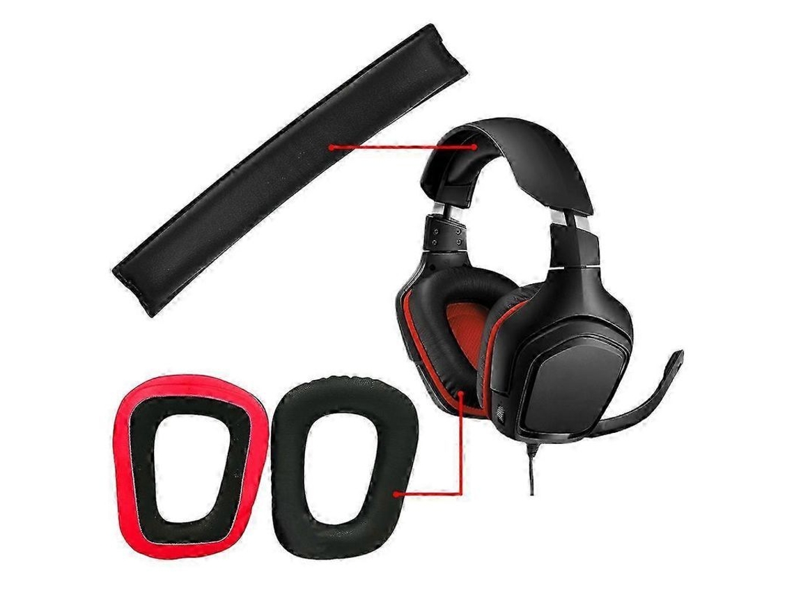 Kit de substituição de almofadas e arco de cabeça para headset gamer G331 G332 G432 G431 G430 G230 G231 G930 CHARM