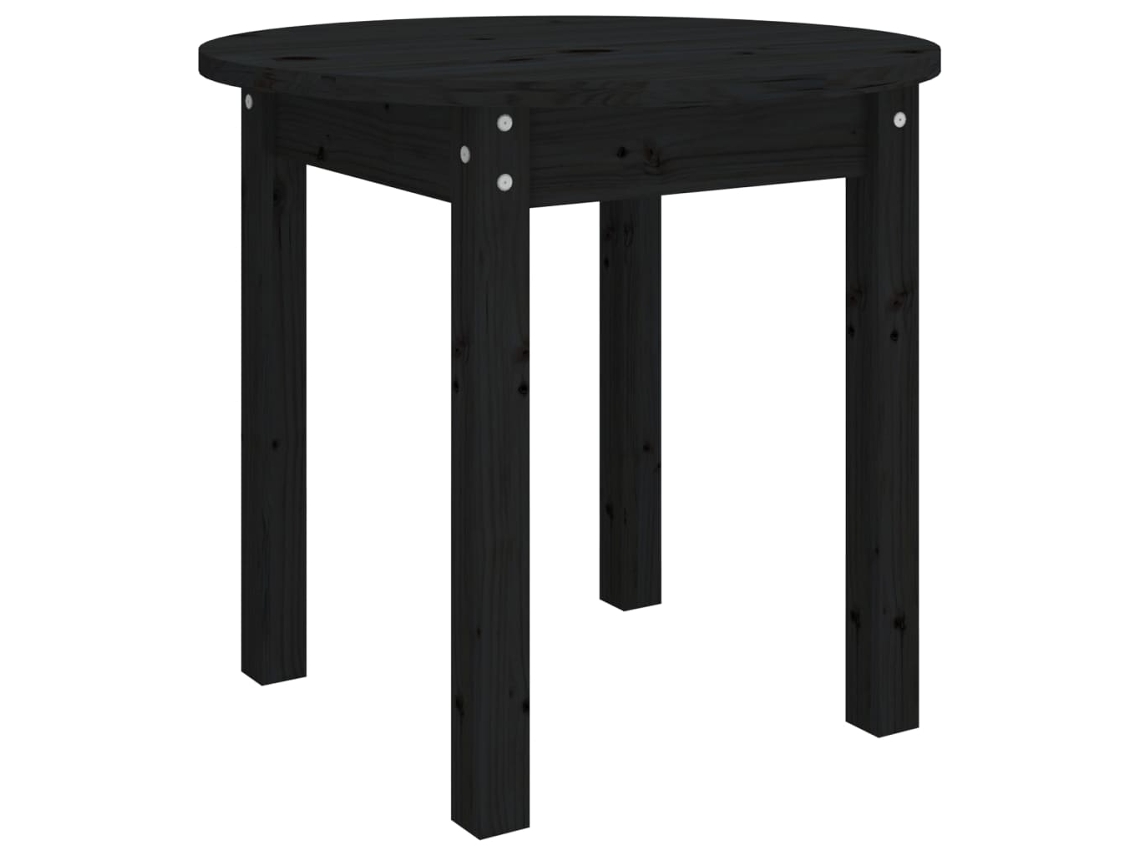 Coffee Table, Coffee Tables Vidaxl Preto Madeira De Pinho (ø 45 X 40 Cm)