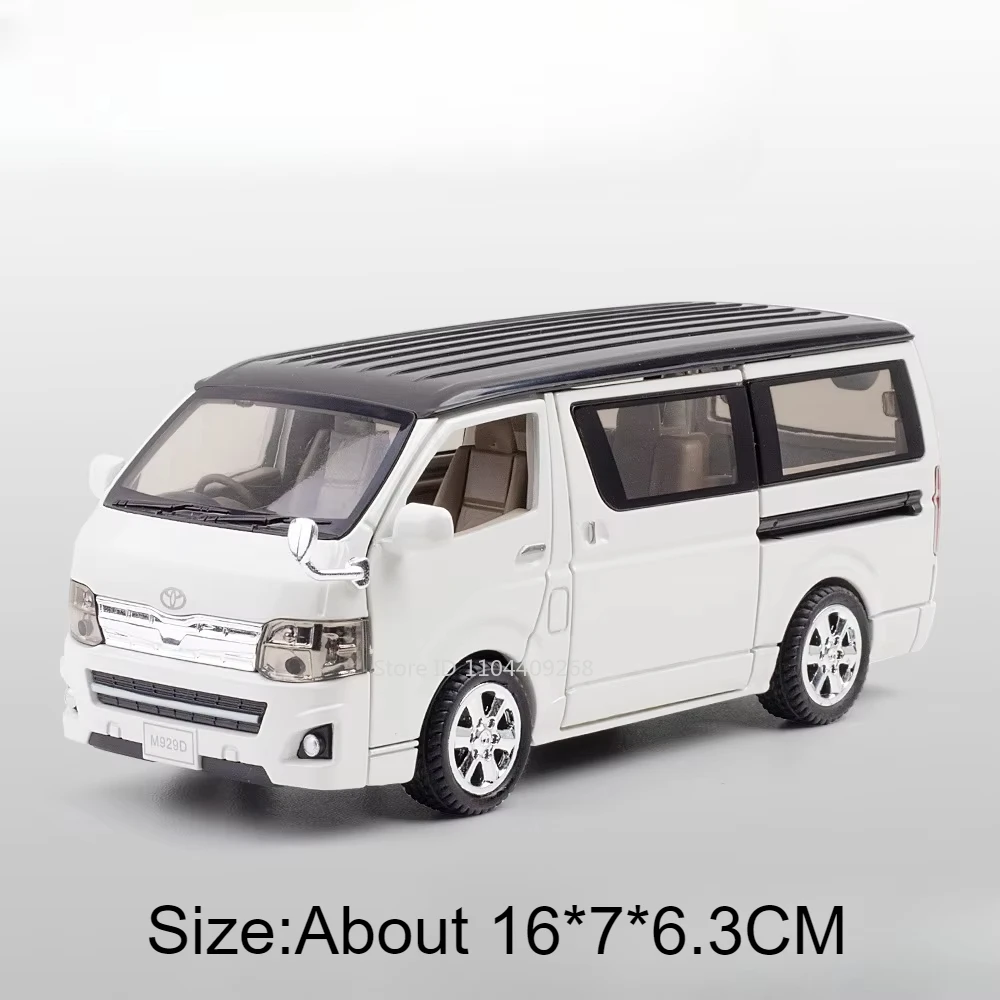 (hiace Branco) Miniatura De Carro Em Escala 1:32, Com Efeitos De Som E Luz, Portas Que Abrem E Mecanismo De Fricção.