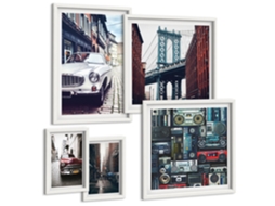 Conjunto De Pinturas Carros Estilosos E Arquitetura De Ruas Espelharte (5 Peças)