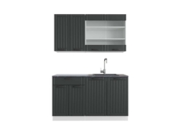 Cozinha Fame-Line, 140 cm, PT Antracite, Casa de campo antracite/branco, Vicco