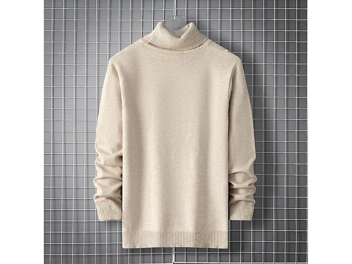 Jersey de Gola Alta Fasst para Homem de Inverno Casual em Tricot, Slim Fit, Cor Sólida