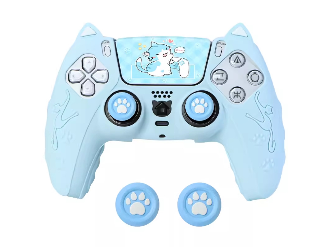 Capa PANOONA para Comando Ps5 Silicone 2 Grips Autocolante Azul