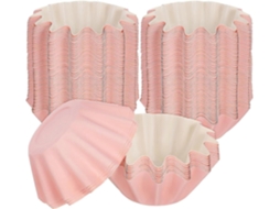 Conjunto De 100 Forminhas De Papel Para Muffins E Cupcakes, Rosa, Para Assar E Apresentar Sobremesas Em Festas E Eventos