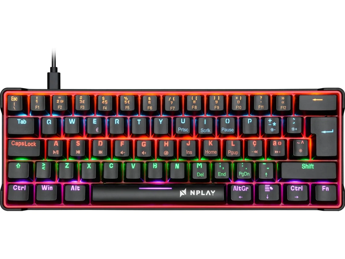 Mini Teclado Gaming NPLAY Conquer 3.0 RGB (Mecânico - Português - Preto)