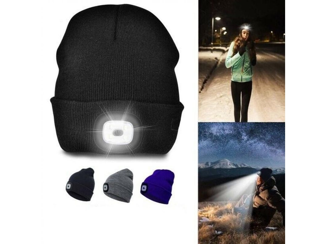 2026-gorro Led Unisex Com Bateria Recarregável Usb 5 Horas Potente Li Vtl Luz 48 Lúmenes 30 Pés Azul