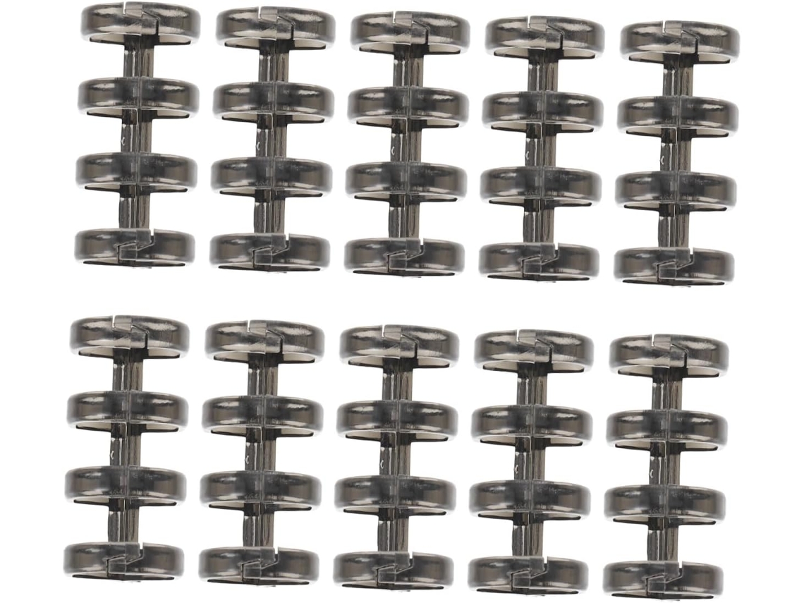 Alipis 10 Anéis para Pasta de Folhas Soltas, Clipe de Anel Removível em Plástico Preto e Transparente, 4 furos, Design