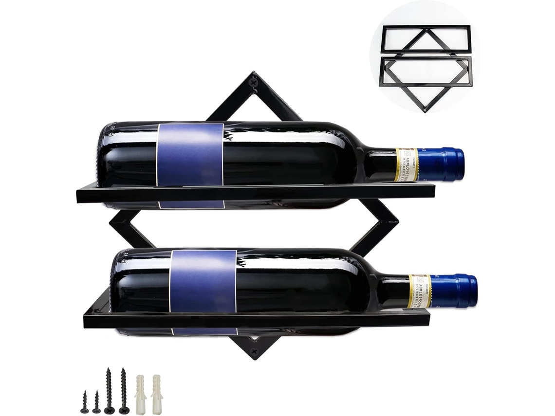 Suporte para Vinhos Suporte de Parede para 2 Garrafas de Vinho NEVEANCE