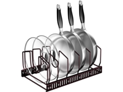 Organizador De Tampas - Armazenamento Com 7 Compartimentos Ajustáveis - Antiaderente - (bronze)