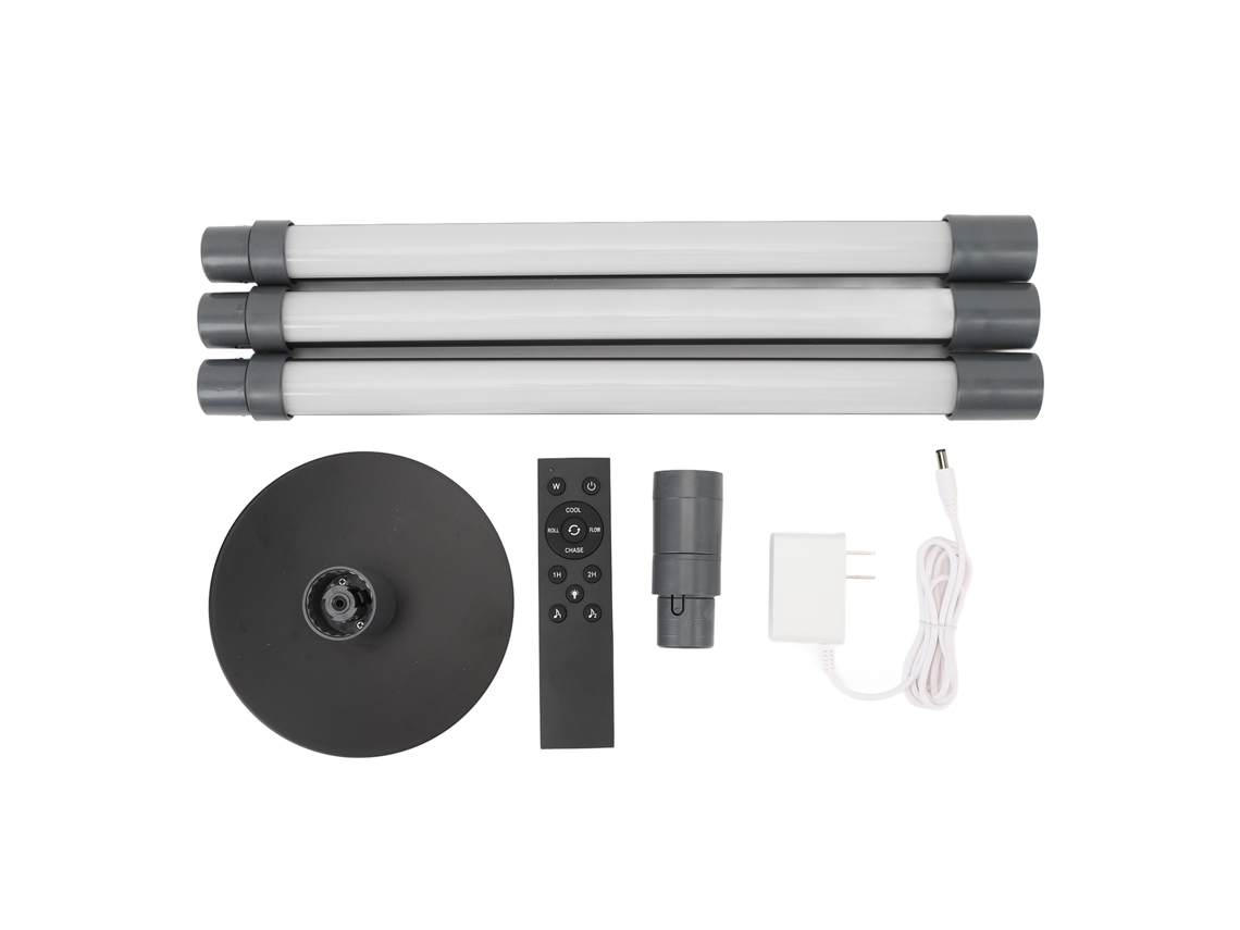 Lâmpada de chão led rgb com spot 360° rotativa controle app e remoto 3 tubos removíveis alumínio S/MARCA