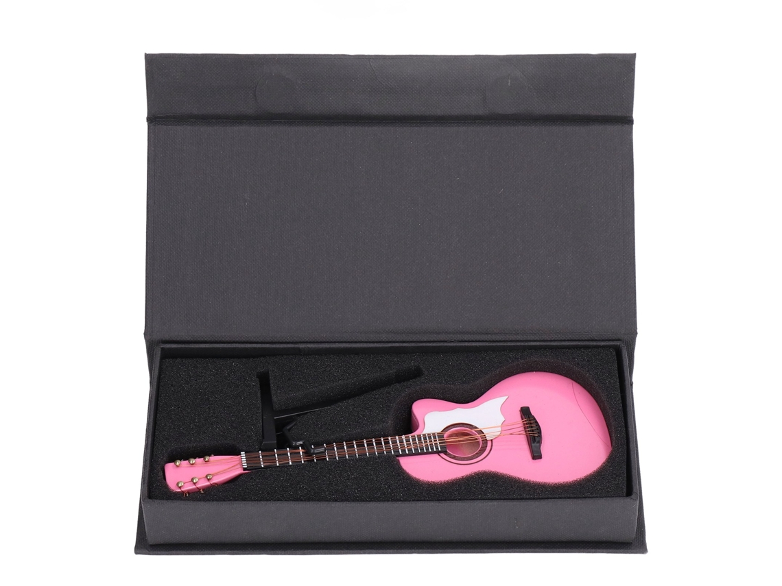 Mali modelo de Guitarra Rosa Faisão 18cm Design Preciso Presente para Brincar Instrumento Musical