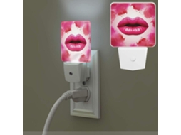 Luminária Noturna Em Formato De Lábios Mulheres, Com Plugue De Parede, Sensor Crepuscular, Luz Branca Quente