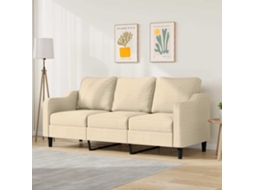 Vidaxl Sofá De 3 Lugares Tecido 180 Cm Cor Creme