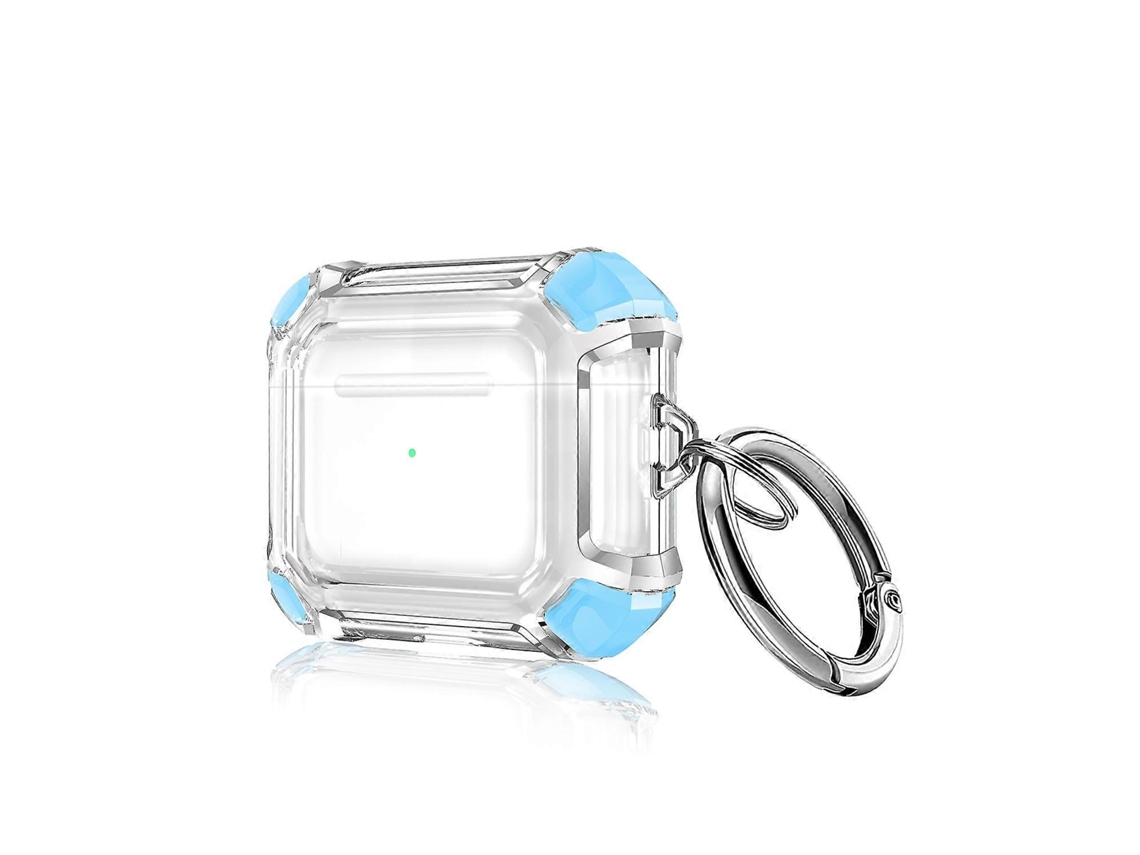 Película protetora transparente antichoque em policarbonato para iPhone e AirPods 3, bicolor, com alça para pendurar (verde menta). GIECY (unidade)
