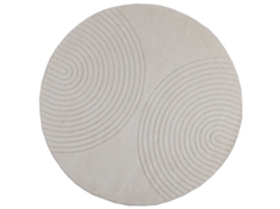 Conjunto 1 Tapete Interno Vidaxl Creme Poliéster (ø 160 Cm)