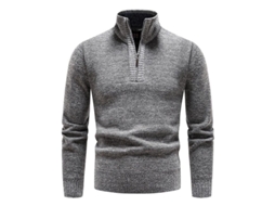 2026 sudadera com Cremallera Casual para Homens Mystdiy de Ponto com Gola Alta Manga Longa e Forro de Pelos Adequado para Todas as Estações