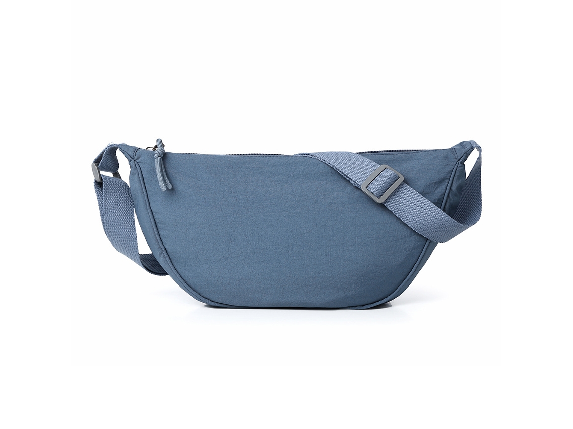 Bolsa de Ombro MDUG plissada em tecido lavado, leve e ajustável (bolsa azul jeans pequena)