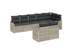 Conjunto 8 Sofá De Jardim Vidaxl Cinzento-claro Vime Pe (287,5 X 122,5 X 69 Cm)