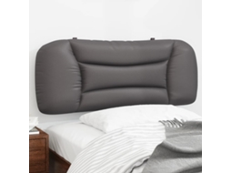 Vidaxl Almofadão De Cabeceira Hvar 100 Cm Couro Artificial Cinzento