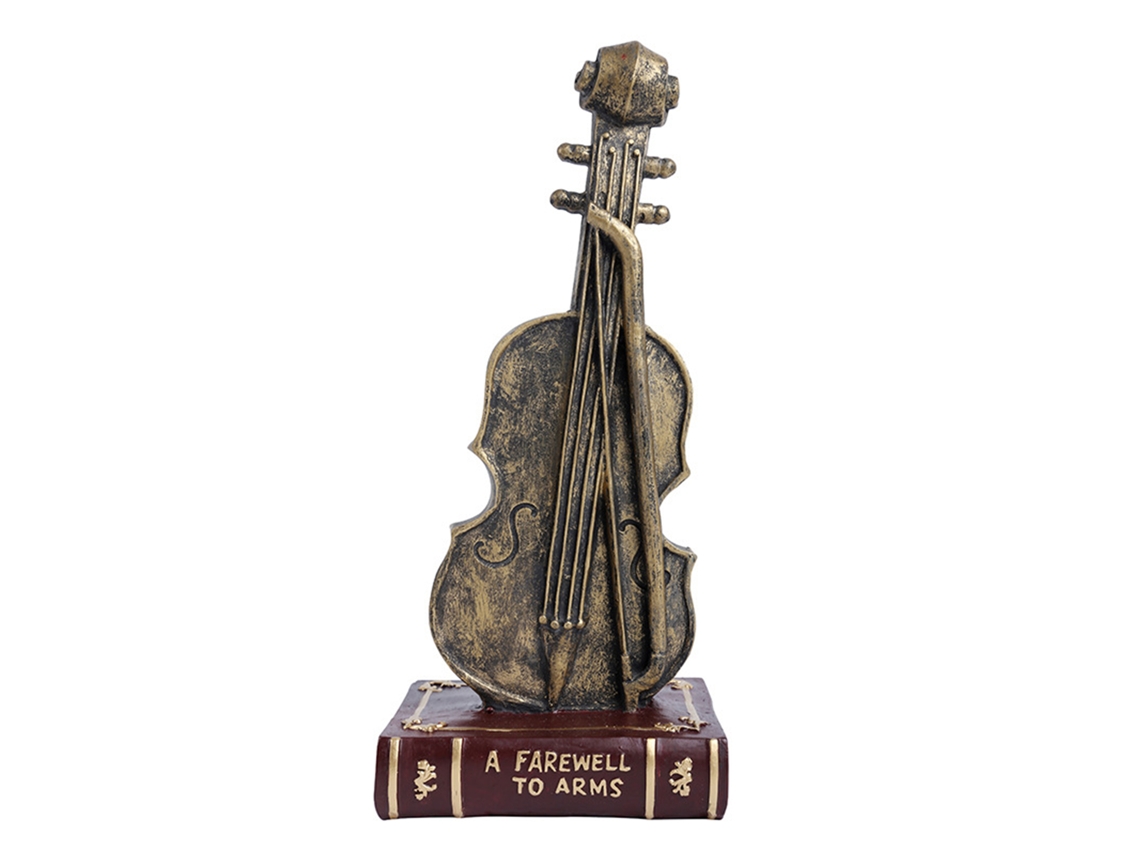 Modelo Violino Europeu Ouro Resina 33x17x14cm