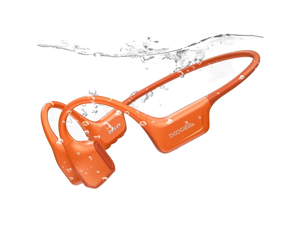 Fones De Ouvido De Condução Óssea, Conectividade Bluetooth, Design À Prova D'água, Laranja