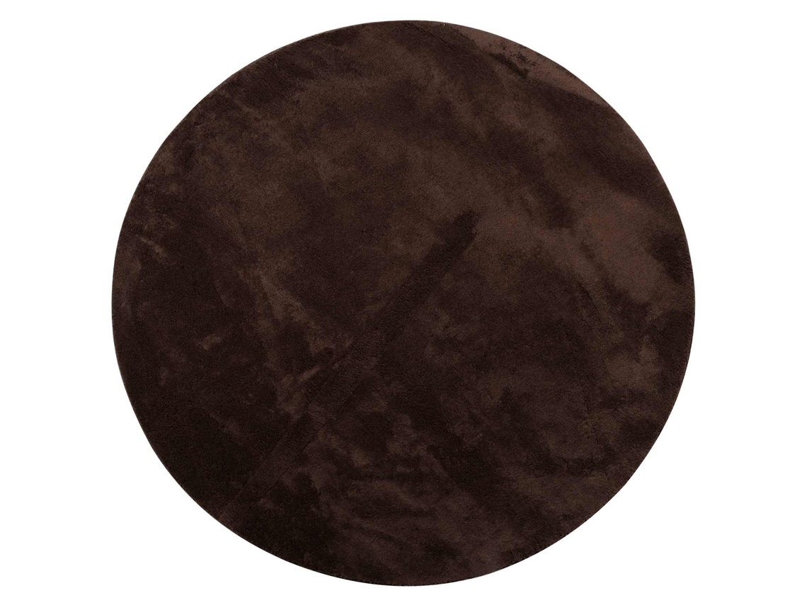 Vidaxl Tapete De Pile Médio, Macio E Lavável Huarte Castanho Ø 120 Cm