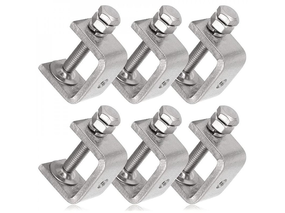 2026 6 Pinças C U para Trabalho em Metal, Pequenas Pinças de Mesa com Boca Estável e Almofadas Protetoras I beam Des Ztt