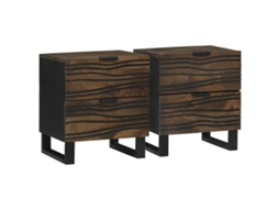 Vidaxl Armário De Cabeceira 2 Pcs Nogueira 40 X 33 X 46 Cm