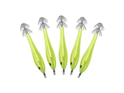 Isca de Lula Plástica 3d 9.5cm Amarela 5pcs